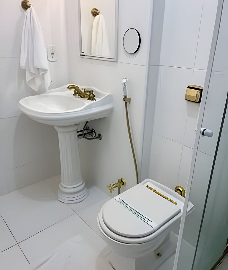 Confortável 2 quartos com vaga de garagem em Copa