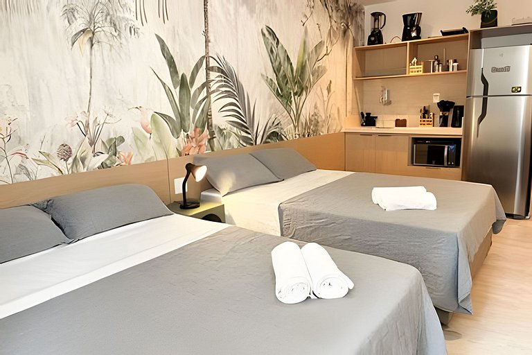 Studio de Alto Padrão no Centro | 2 Camas Casal