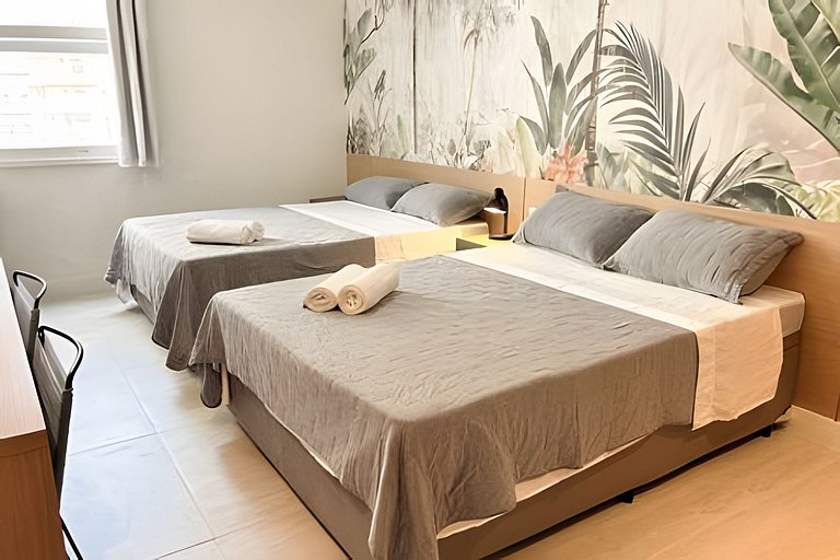 Studio de Alto Padrão no Centro | 2 Camas Casal