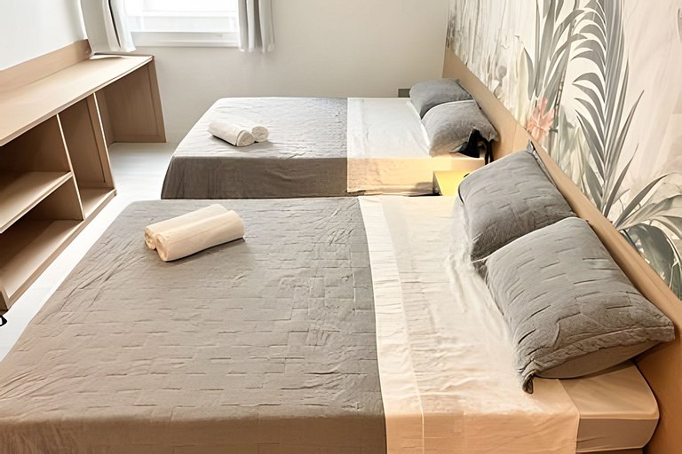 Studio de Alto Padrão no Centro | 2 Camas Casal