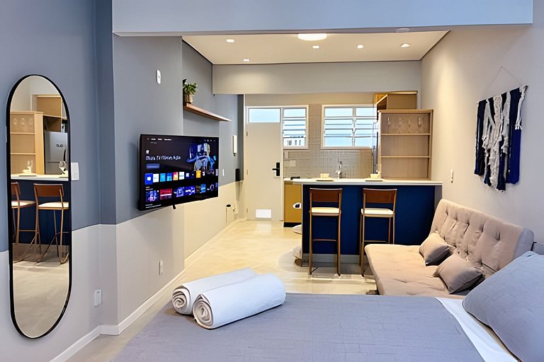 Studio impecável em Botafogo | Vista para o Cristo